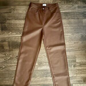 ARITZIA Brown Faux Leather Pants Wilfred Brand Women Size 4